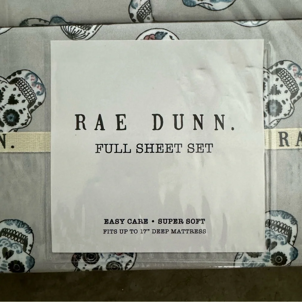 Rae Dunn Full Sheet Set Sugar Skull Day‎ of the Dead Halloween